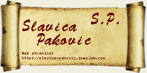 Slavica Paković vizit kartica